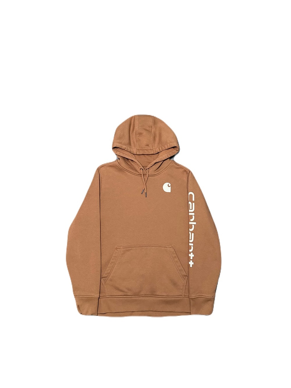 Carhartt Women's Relaxed Fit Brown Hoodie Sweatshirt with Logo Print sz XL 16-18